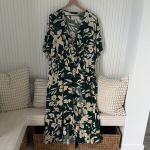 Floral Green and Cream Dress
